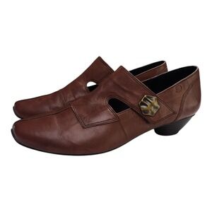Josef Seibel Tina Split Toe Brown Leather Pumps EU 40 US 9-9.5 91236